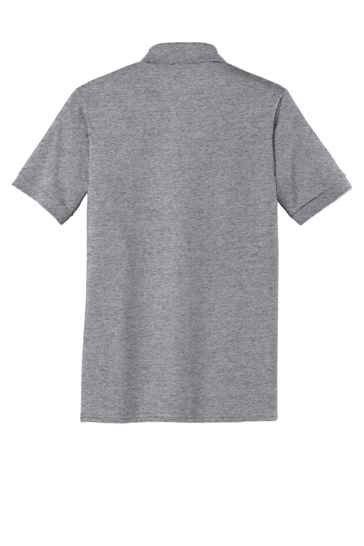 Rear View of Athletic Hthr Port & Co Core Blend Jersey Knit Polo. KP55