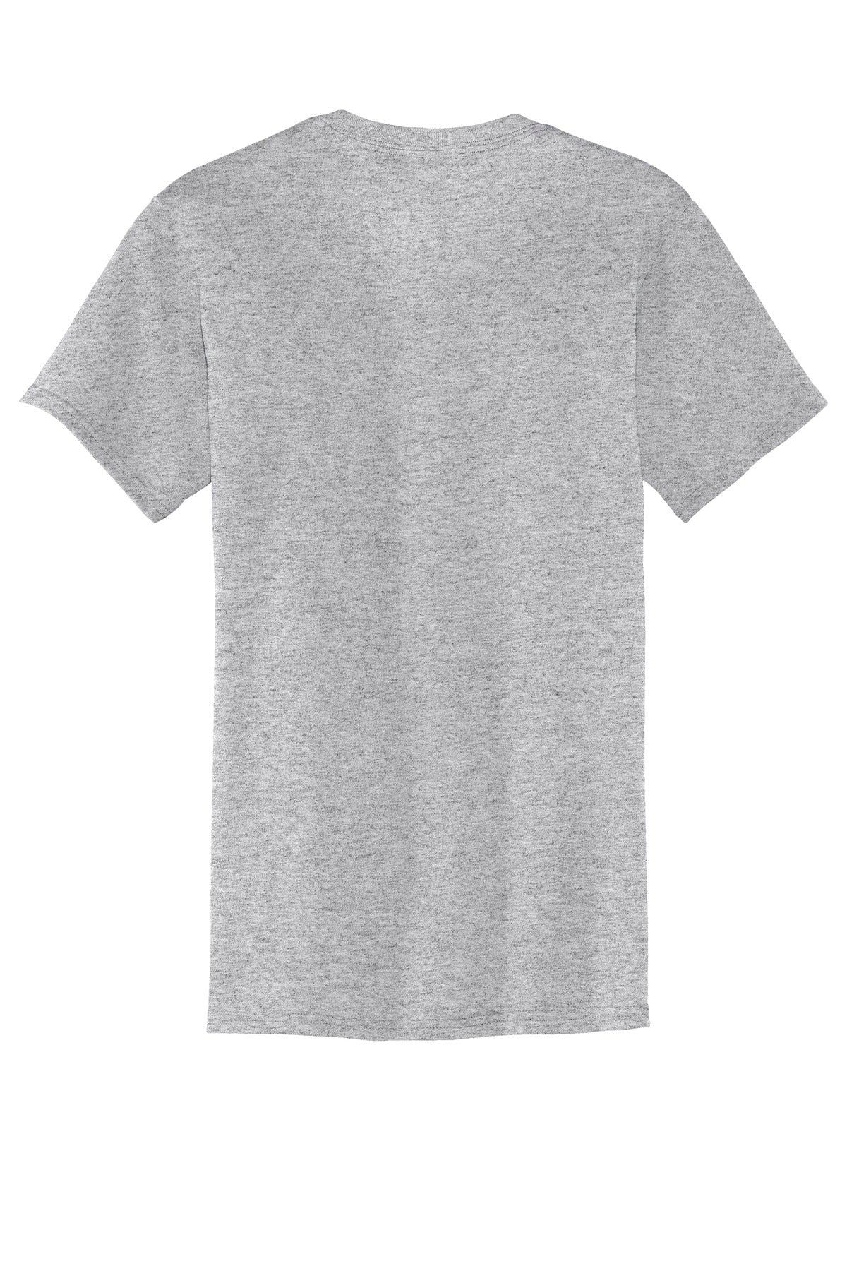 Rear View of Athletic Hthr Port & Co Core Blend Pocket Tee. PC55P