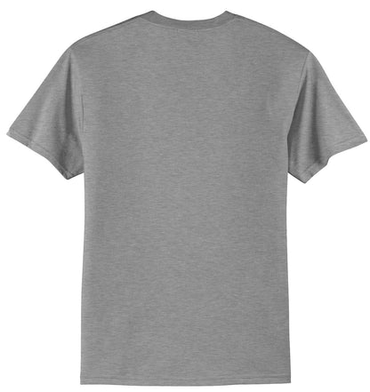 Rear View of Athletic Hthr Port & Co Core Blend Tee. PC55