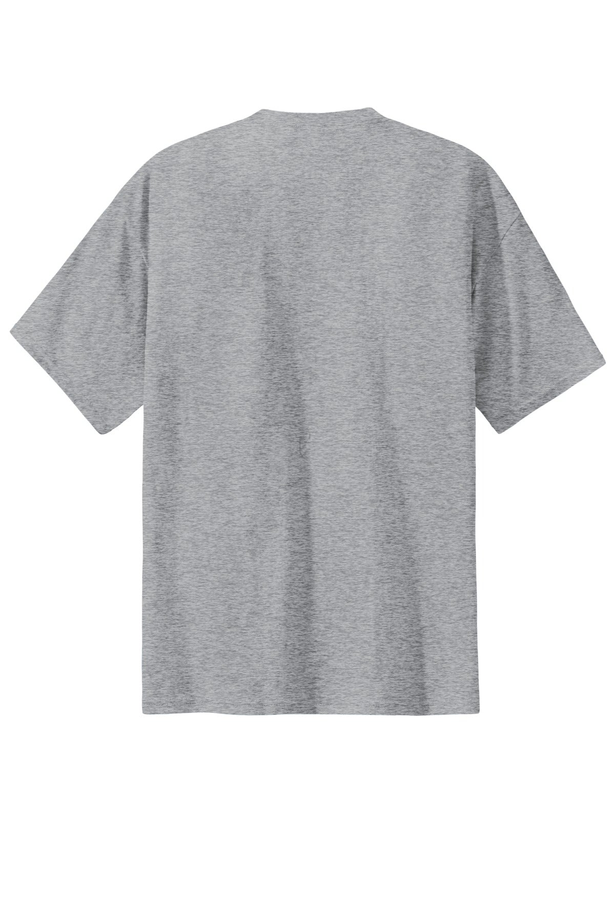 Rear View of Athletic Hthr Port & Co Essential Tee. PC61