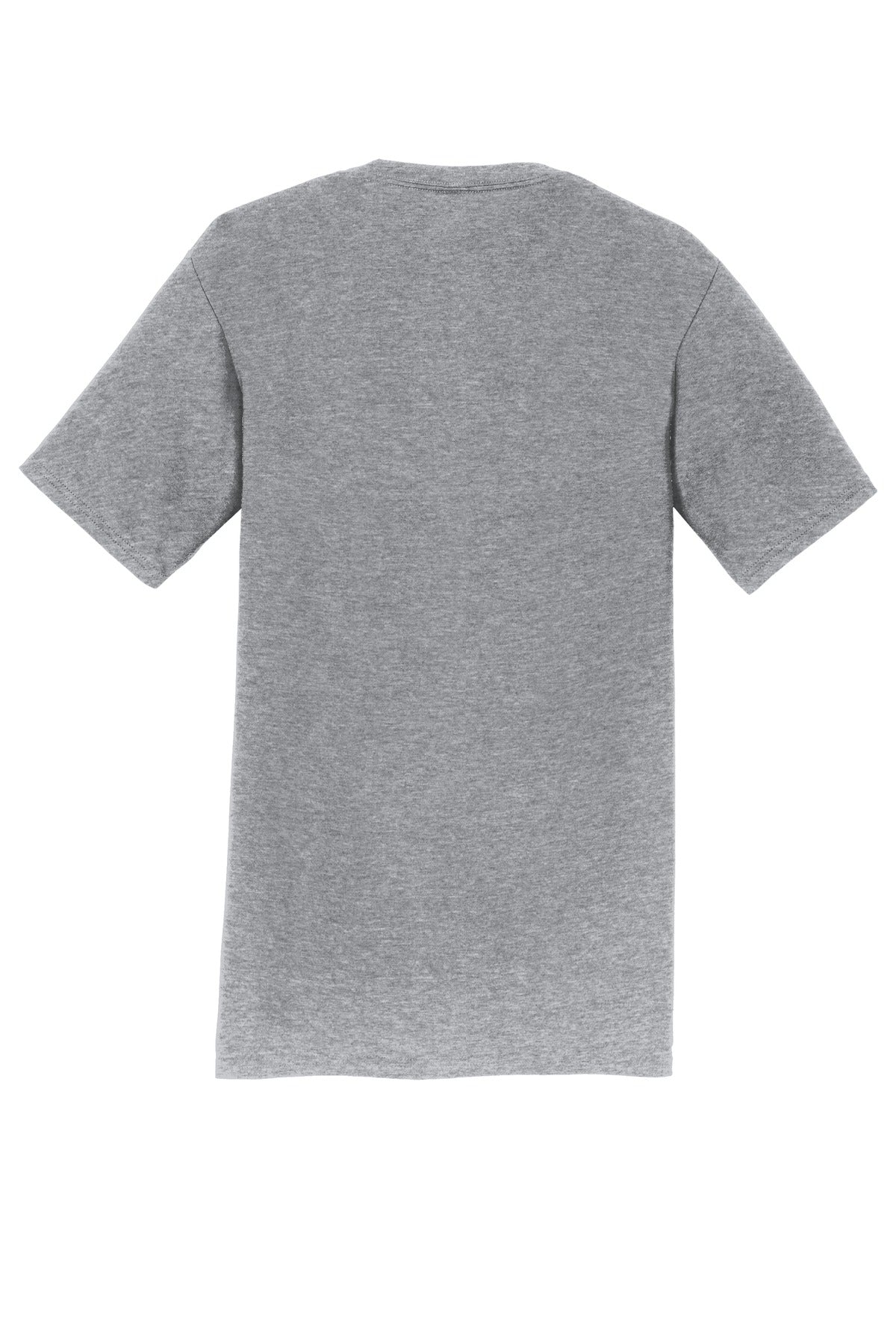 Rear View of Athletic Hthr Port & Co Fan Favorite Tee. PC450