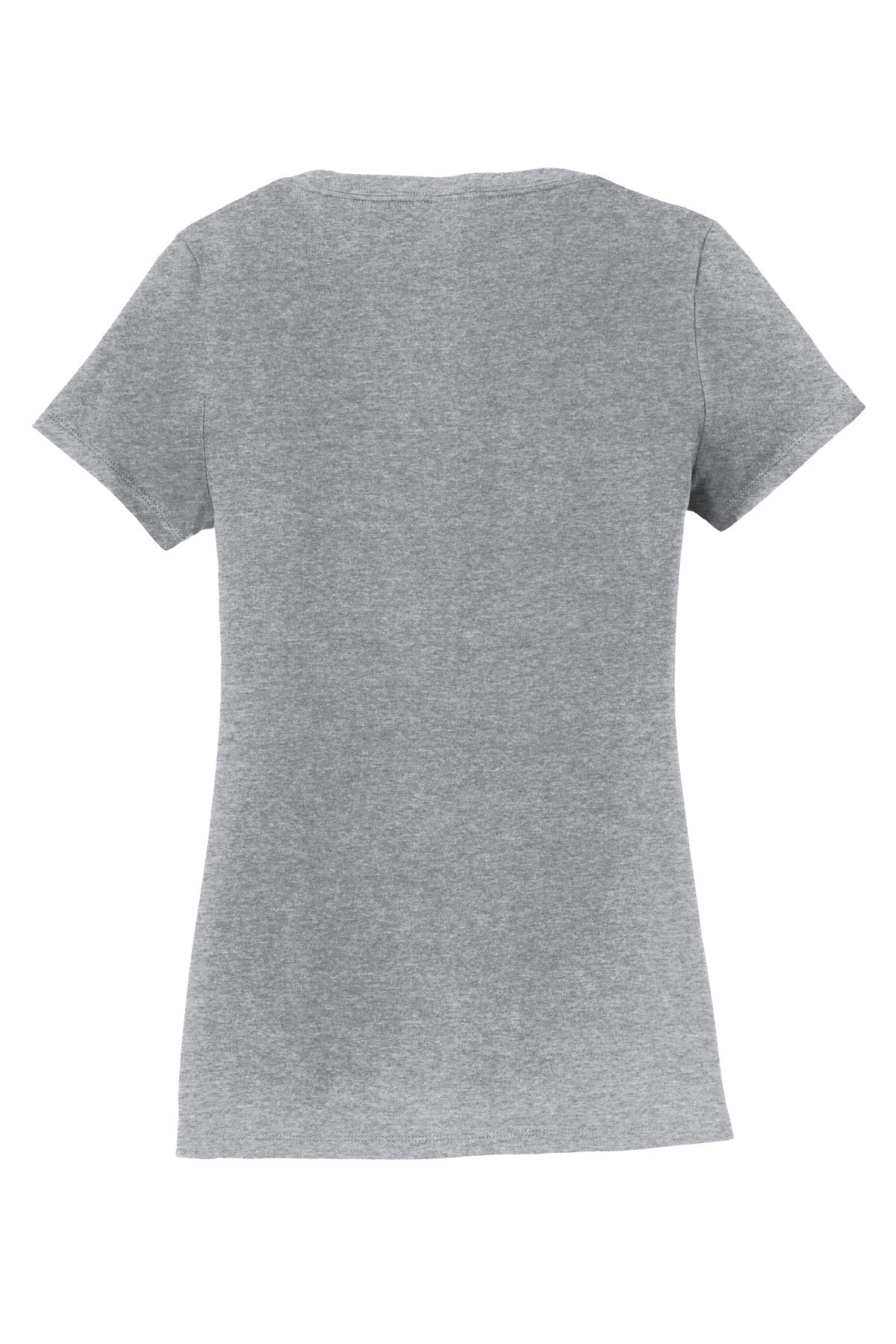 Rear View of Athletic Hthr Port & Co Women's Fan Favorite V-Neck Tee. LPC450V