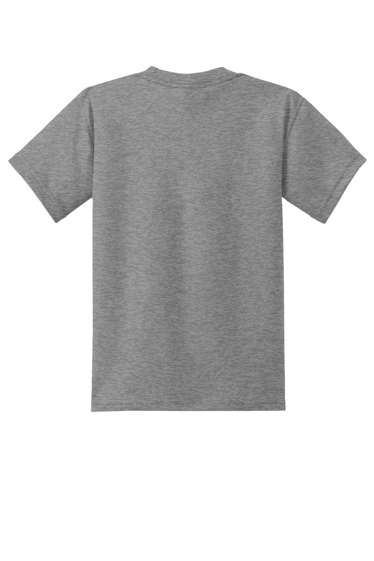 Rear View of Athletic Hthr Port & Co Youth Core Blend Tee. PC55Y