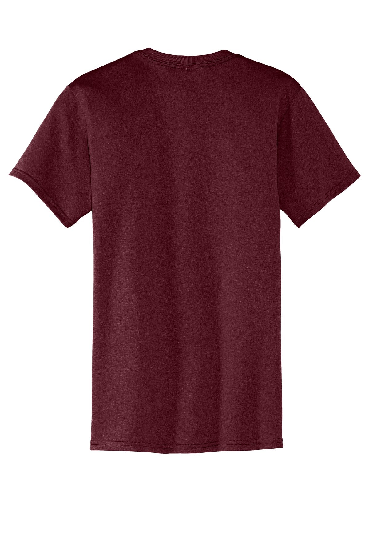 Rear View of Athletic Marn Port & Co Core Blend Pocket Tee. PC55P