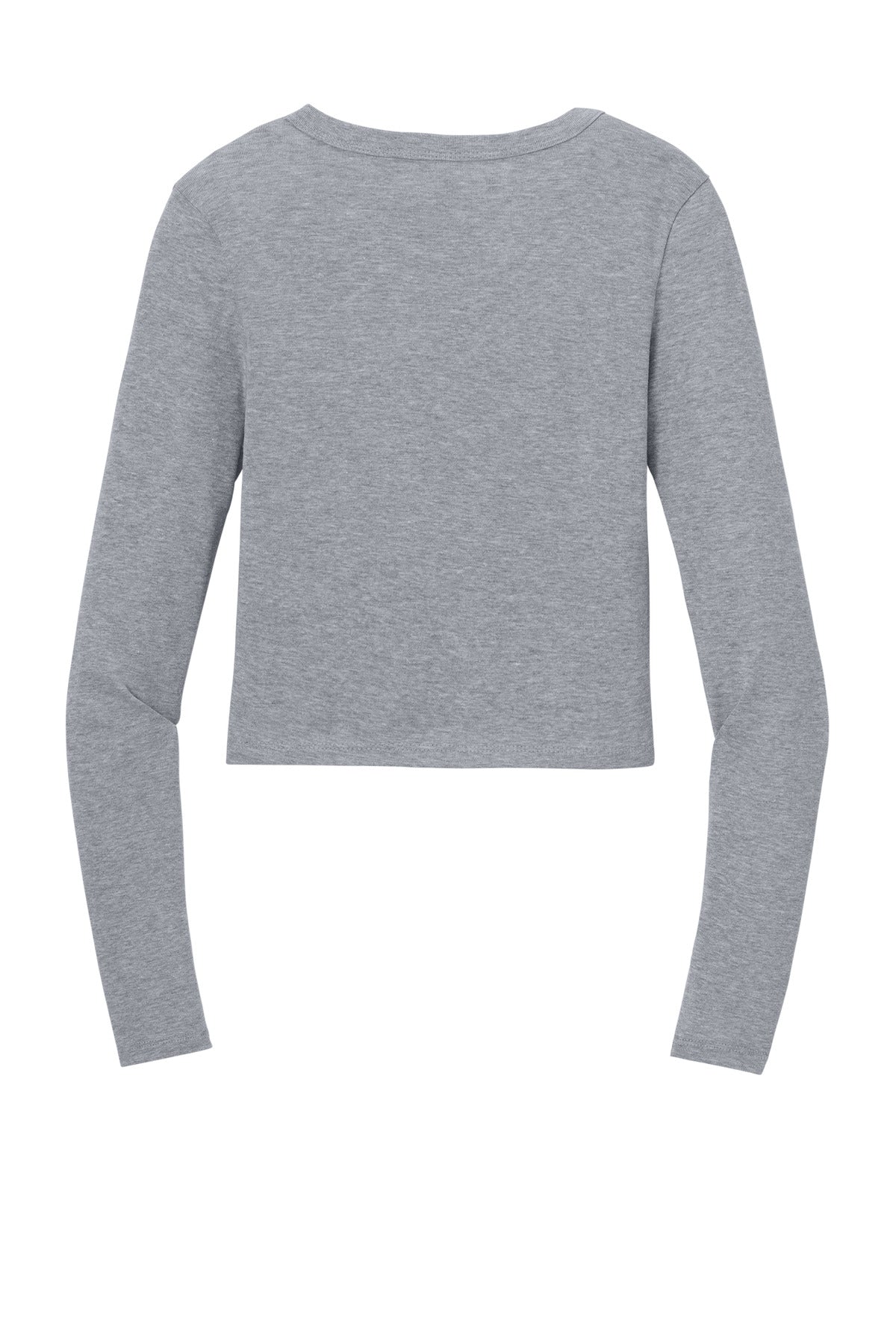 Rear View of AthlHthr BELLA+CANVAS Women's Micro Rib Long Sleeve Baby Tee BC1501