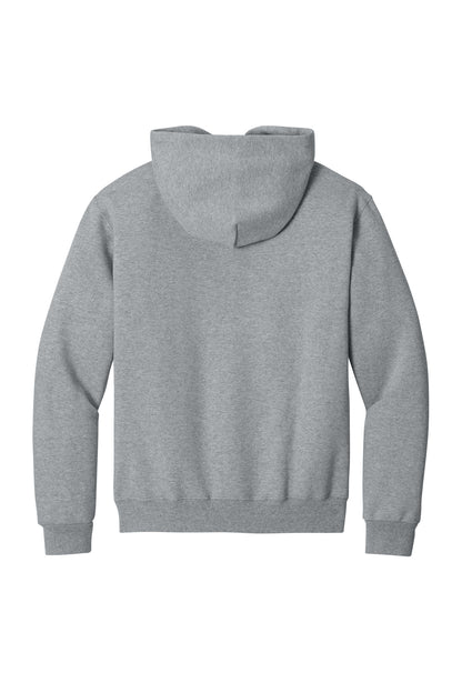 Rear View of AthlHthr Jerzees Rugged Unisex Hooded Sweatshirt H12M