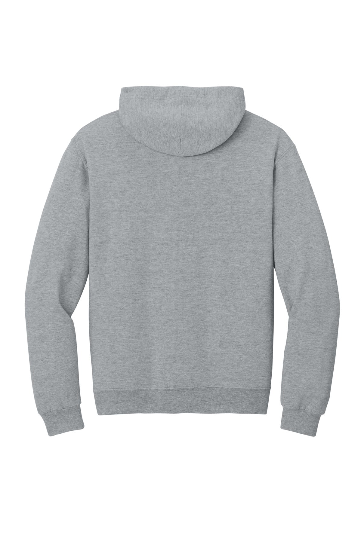 Rear View of AthlHthr Jerzees Ultimate Unisex CVC Ring Spun Hooded Sweatshirt IC49M