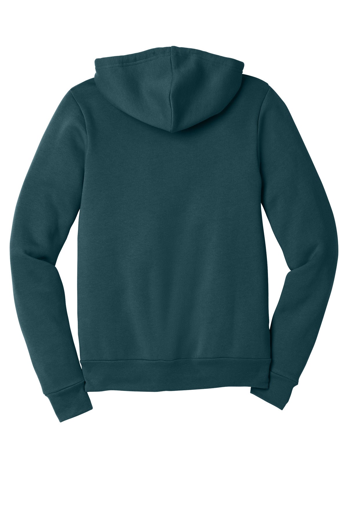 Rear View of Atlantic BELLA+CANVAS Unisex Sponge Fleece Full-Zip Hoodie. BC3739