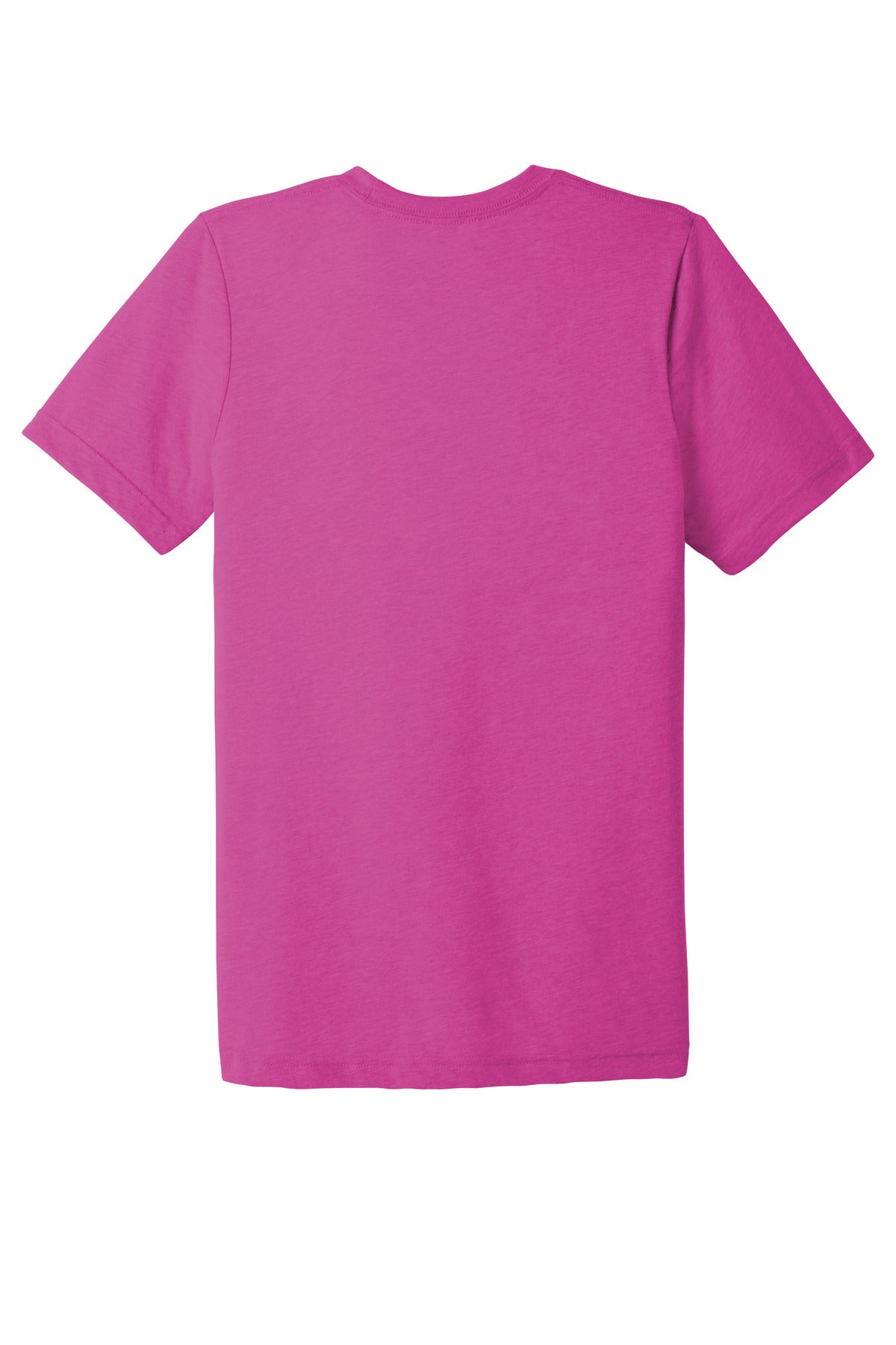 Rear View of Berry TB BELLA+CANVAS Unisex Triblend Short Sleeve Tee. BC3413