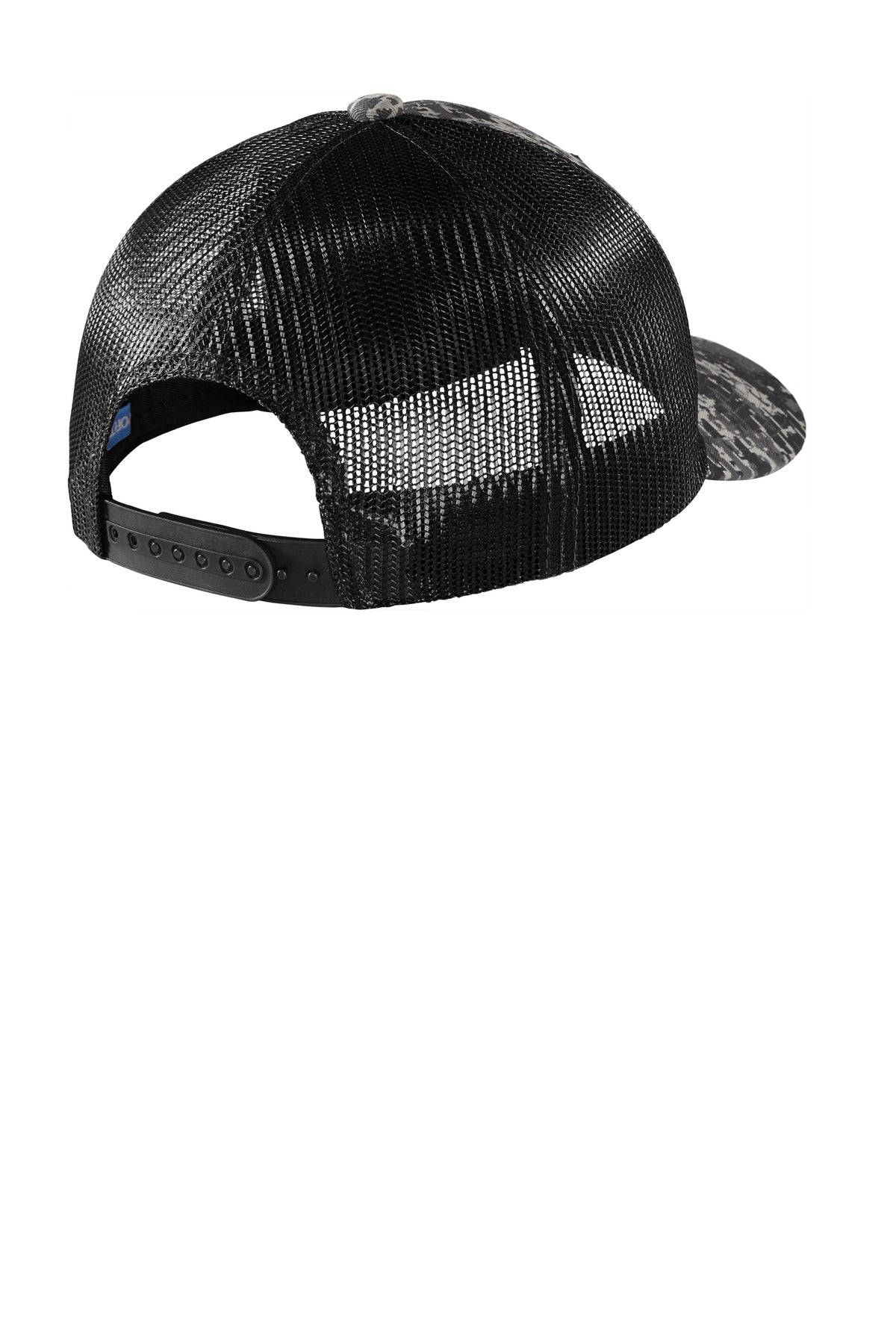 Rear View of BkDigi/Bk Port Authority Digi Camo Snapback Trucker Cap C404