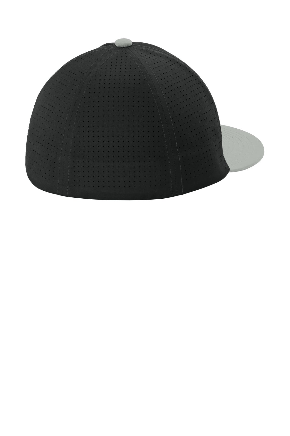 Rear View of Bk/Slvr/Bk Sport-Tek Pro-Cut Stretch-Tek Cap STC64