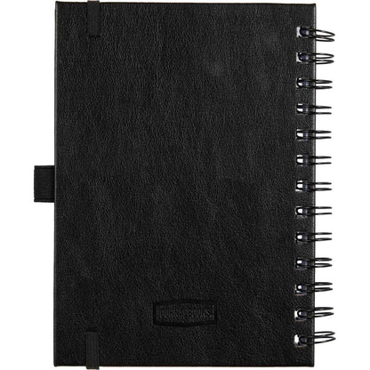 Rear View of Black 5” x 7” FSC® Recycled Morano Spiral Journal plain