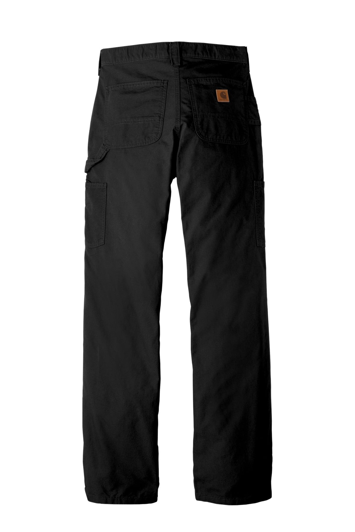 Rear View of Black Carhartt Canvas Work Dungaree. CTB151
