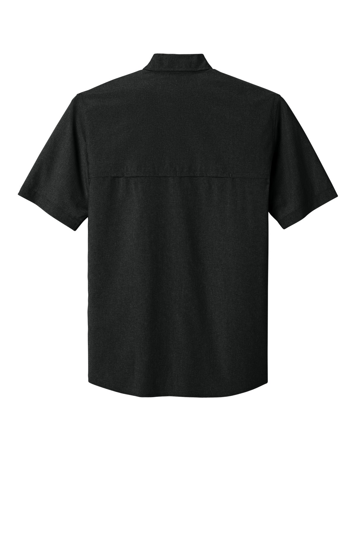 Rear View of Black Carhartt Force Sun Defender Short Sleeve Shirt CT107107