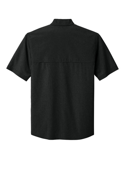 Rear View of Black Carhartt Force Sun Defender Short Sleeve Shirt CT107107