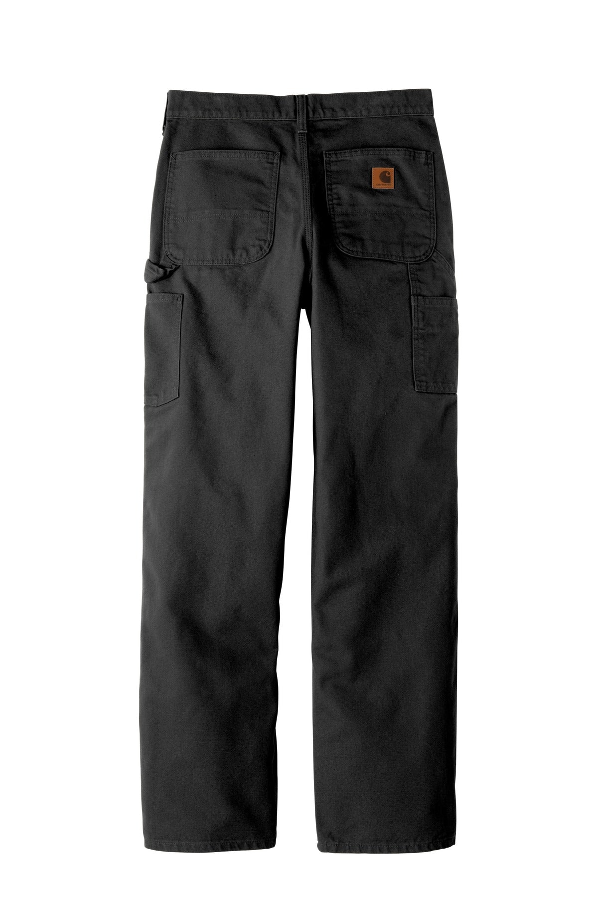Rear View of Black Carhartt Washed-Duck Work Dungaree. CTB11