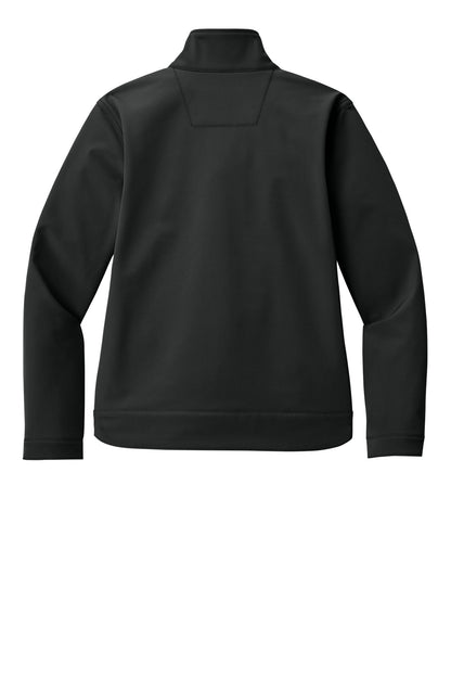 Rear View of Black Carhartt Women's Rain Defender Soft Shell Jacket CT107115