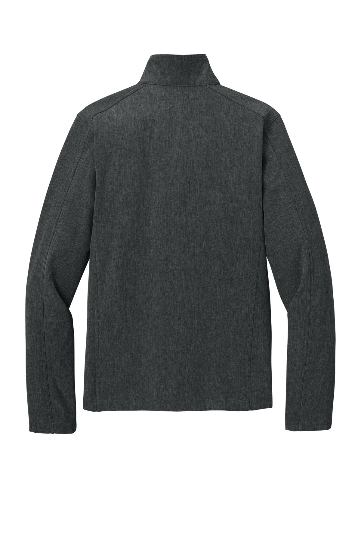 Rear View of Black Char Hth Port Authority Core Soft Shell Jacket. J317