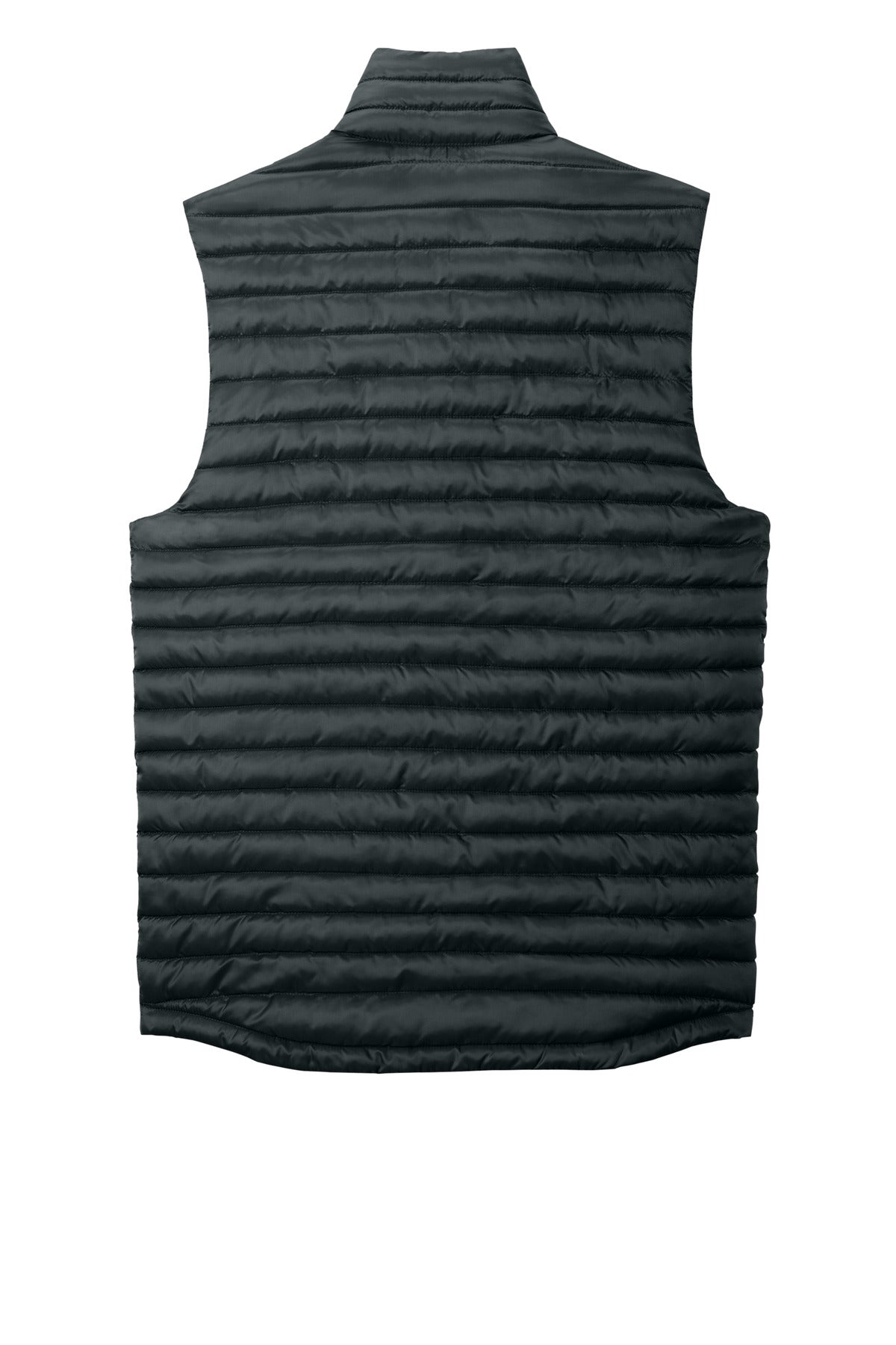 Rear View of Black Eddie Bauer Packable Quilted Vest EB516
