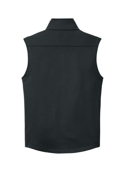 Rear View of Black Eddie Bauer Smooth Mid Layer Fleece Vest EB2560