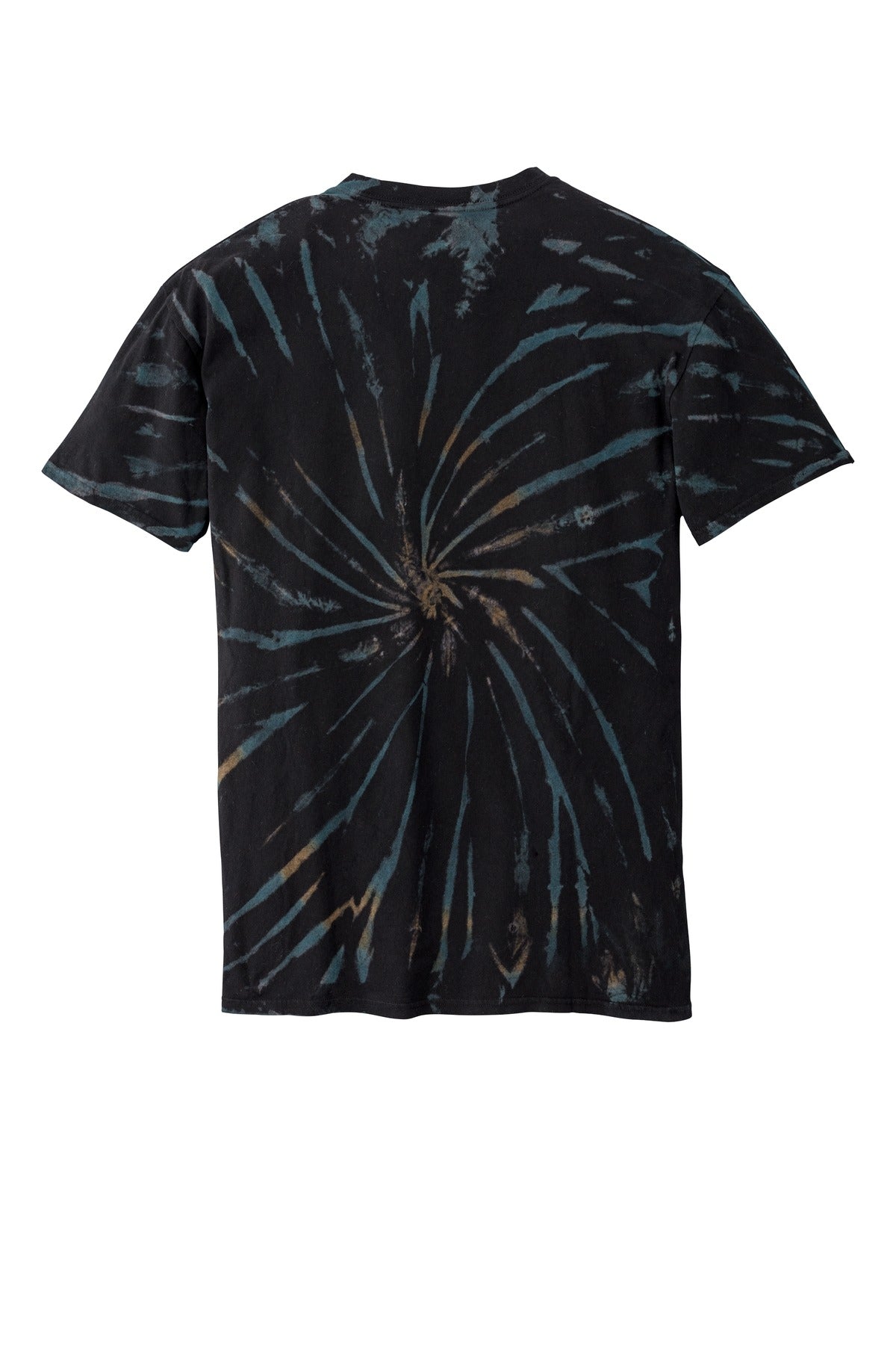 Rear View of Black Galxy Sp Port & Co Tie-Dye Tee. PC147