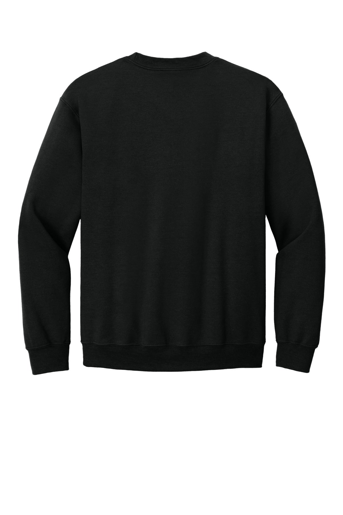 Rear View of Black Gildan Heavy Blend Crewneck Sweatshirt. 18000