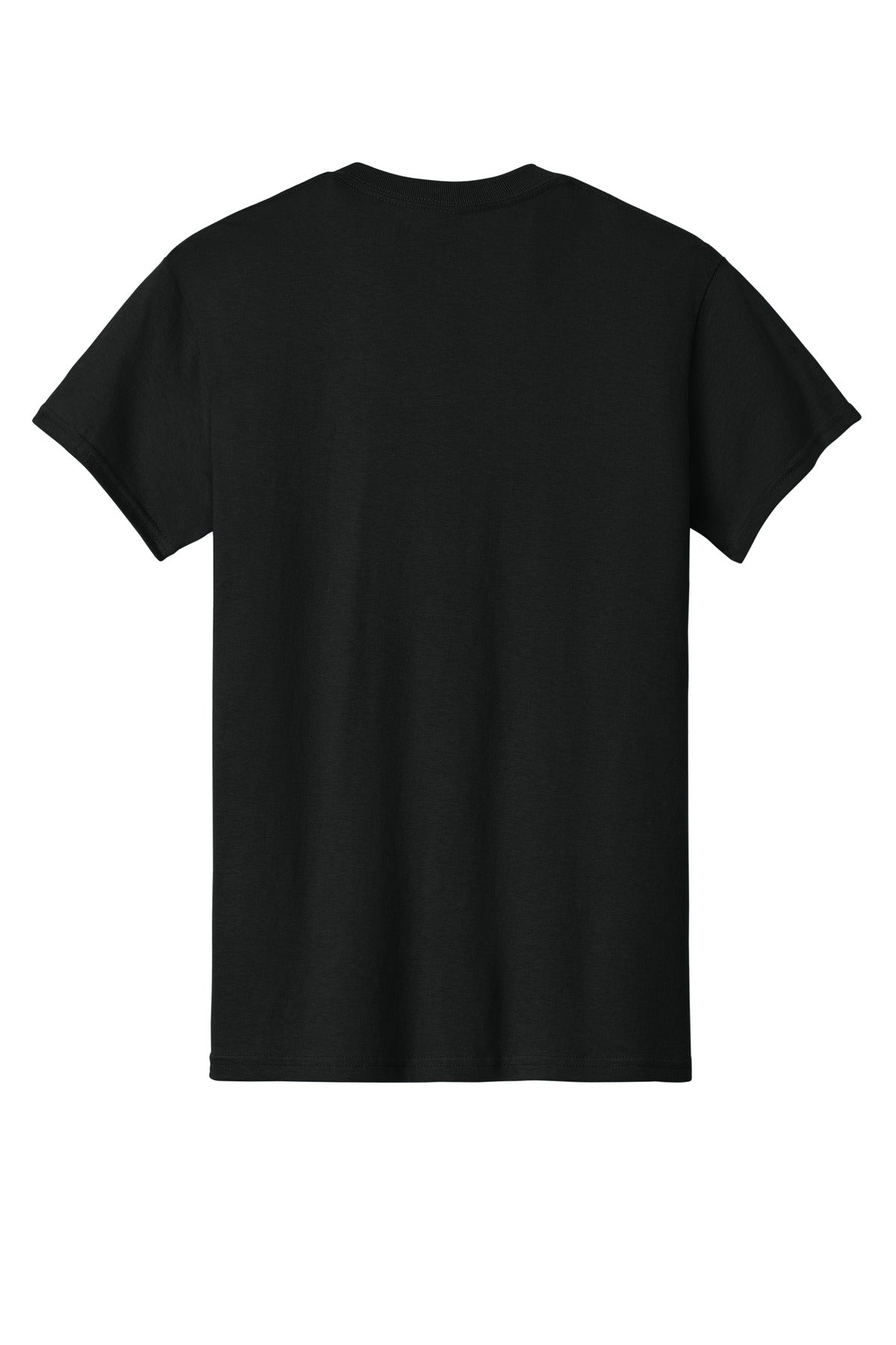 Rear View of Black Gildan - Heavy Cotton 100% Cotton T-Shirt. 5000
