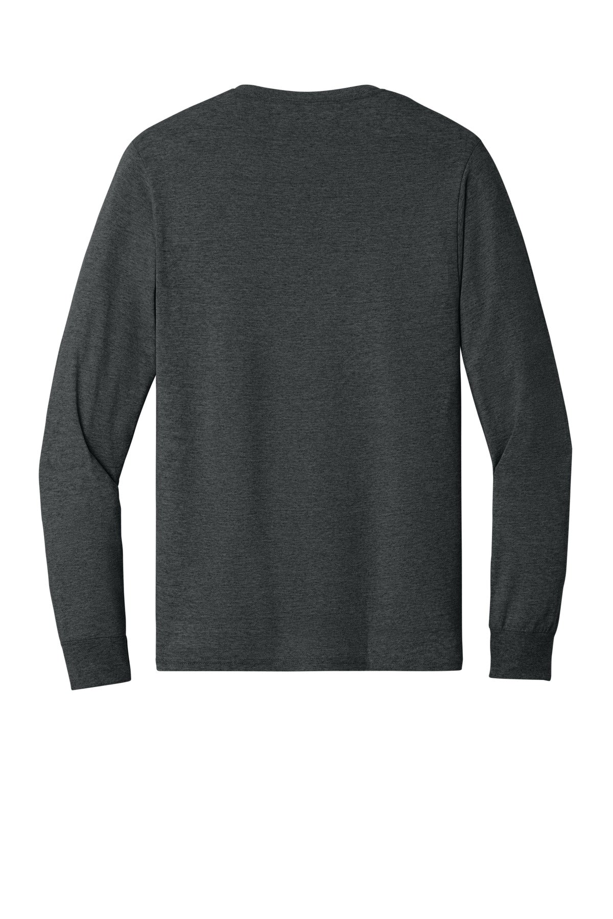 Rear View of Black Heather Jerzees - Dri-Power 50/50 Cotton/Poly Long Sleeve T-Shirt. 29LS
