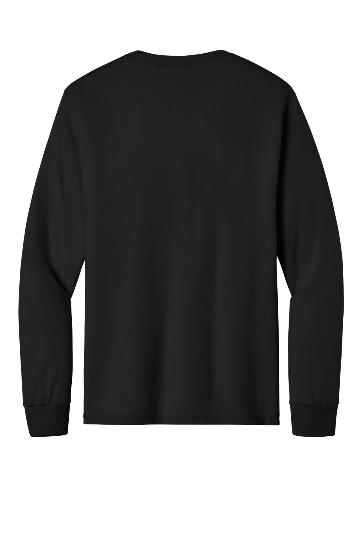 Rear View of Black Jerzees Dri-Power 100% Polyester Long Sleeve T-Shirt 21LS