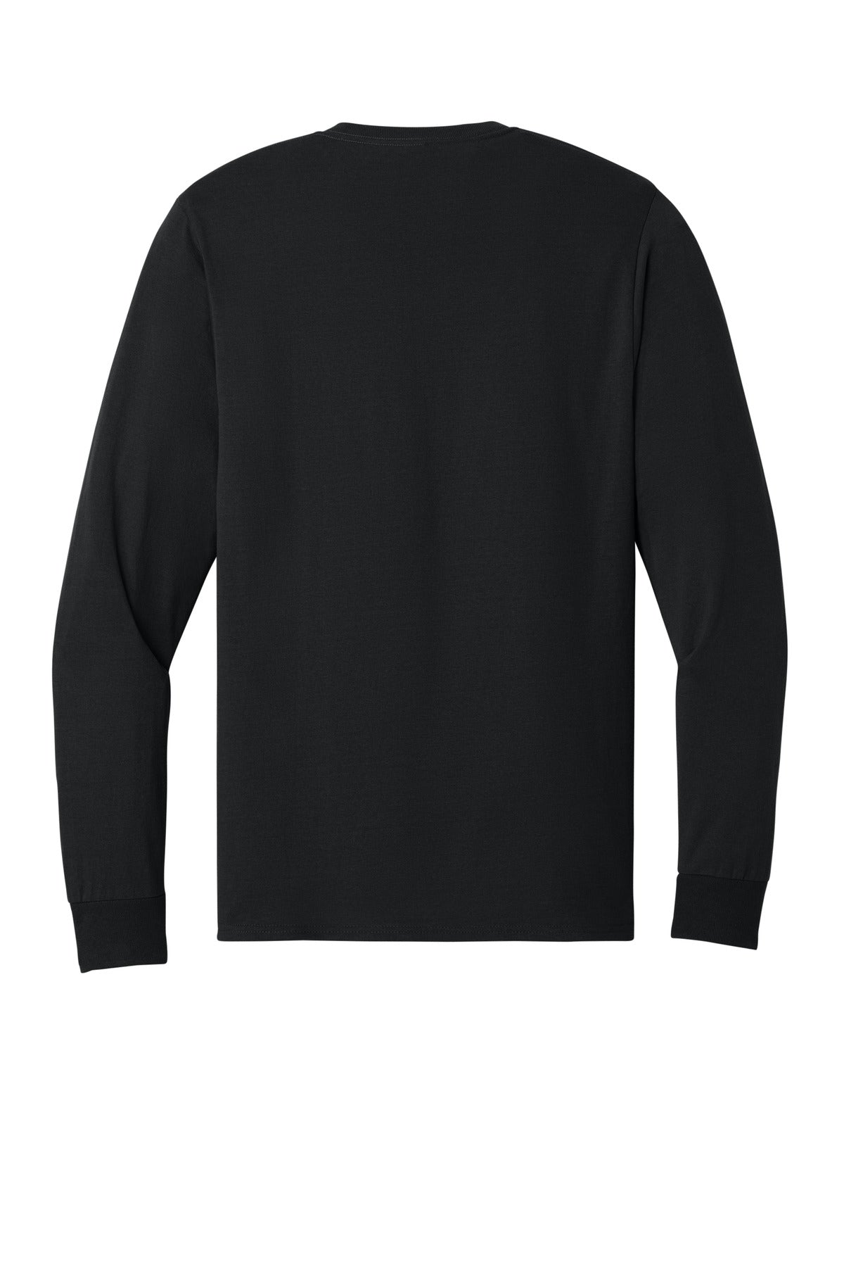 Rear View of Black Jerzees - Dri-Power 50/50 Cotton/Poly Long Sleeve T-Shirt. 29LS