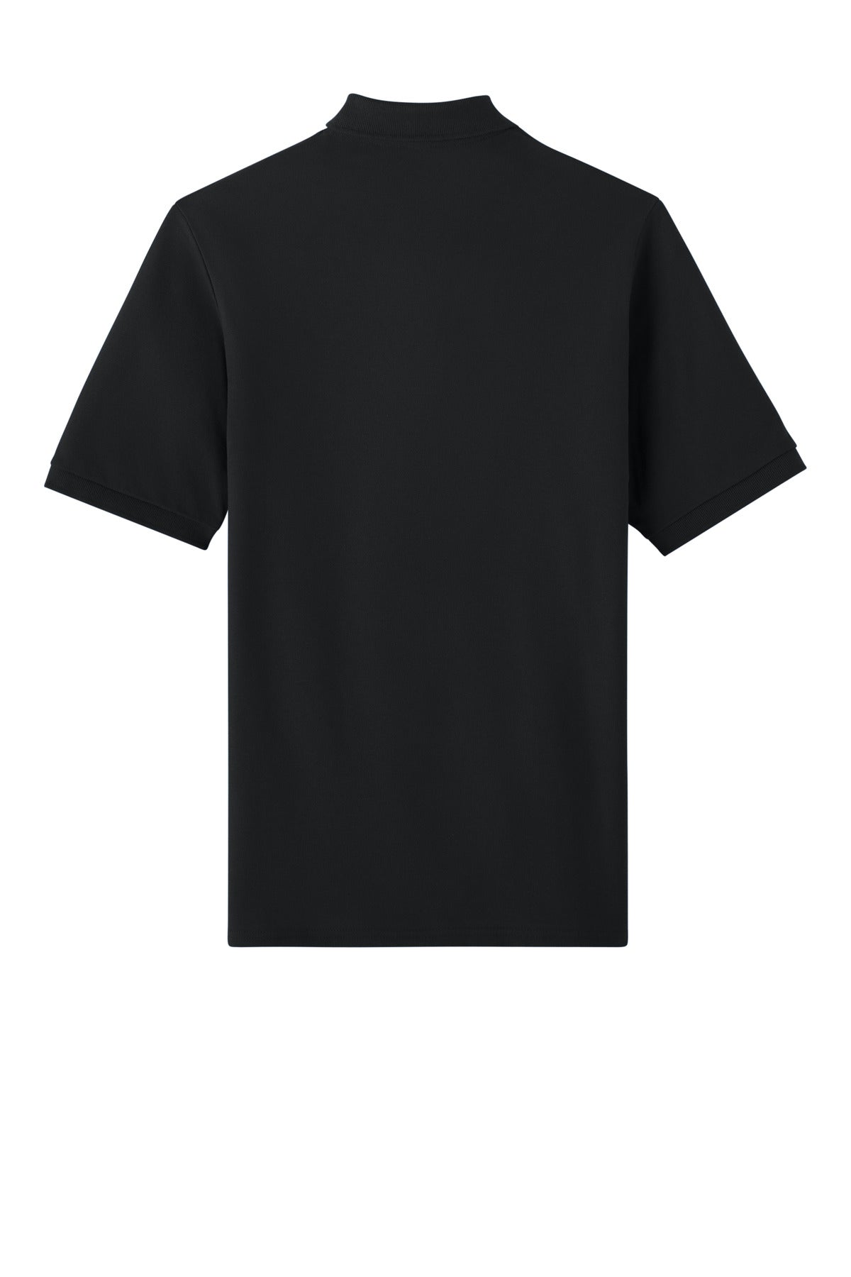 Rear View of Black Jerzees Unisex Premium Ring Spun Cotton Pique Sport Shirt 443M