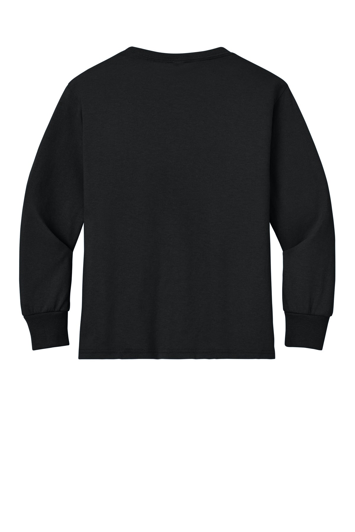 Rear View of Black Jerzees Youth Dri-Power 50/50 Cotton/Poly Long Sleeve 29BL