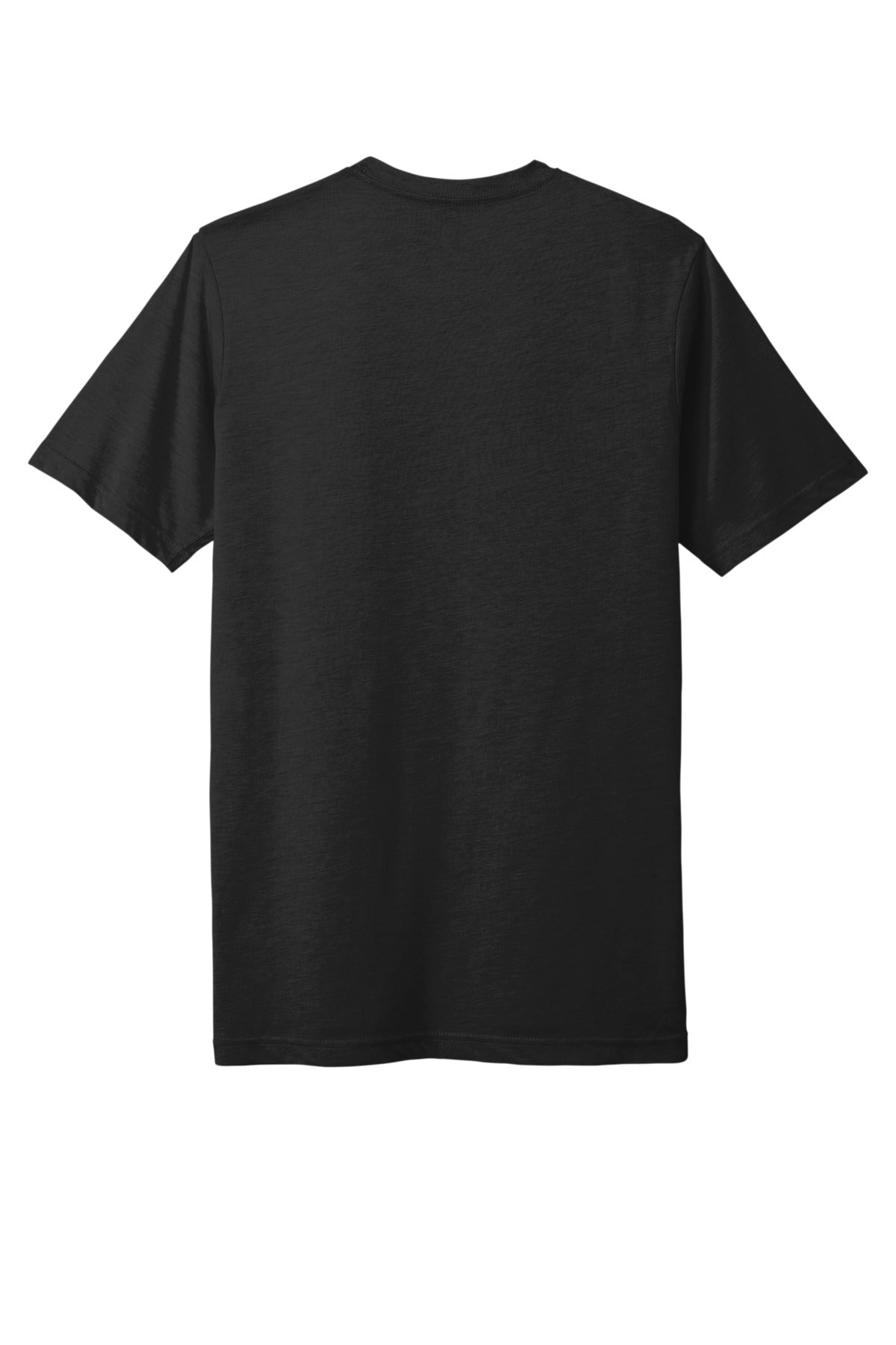 Rear View of Black Next Level Apparel Adult Poly/Cotton Tee. NL6200