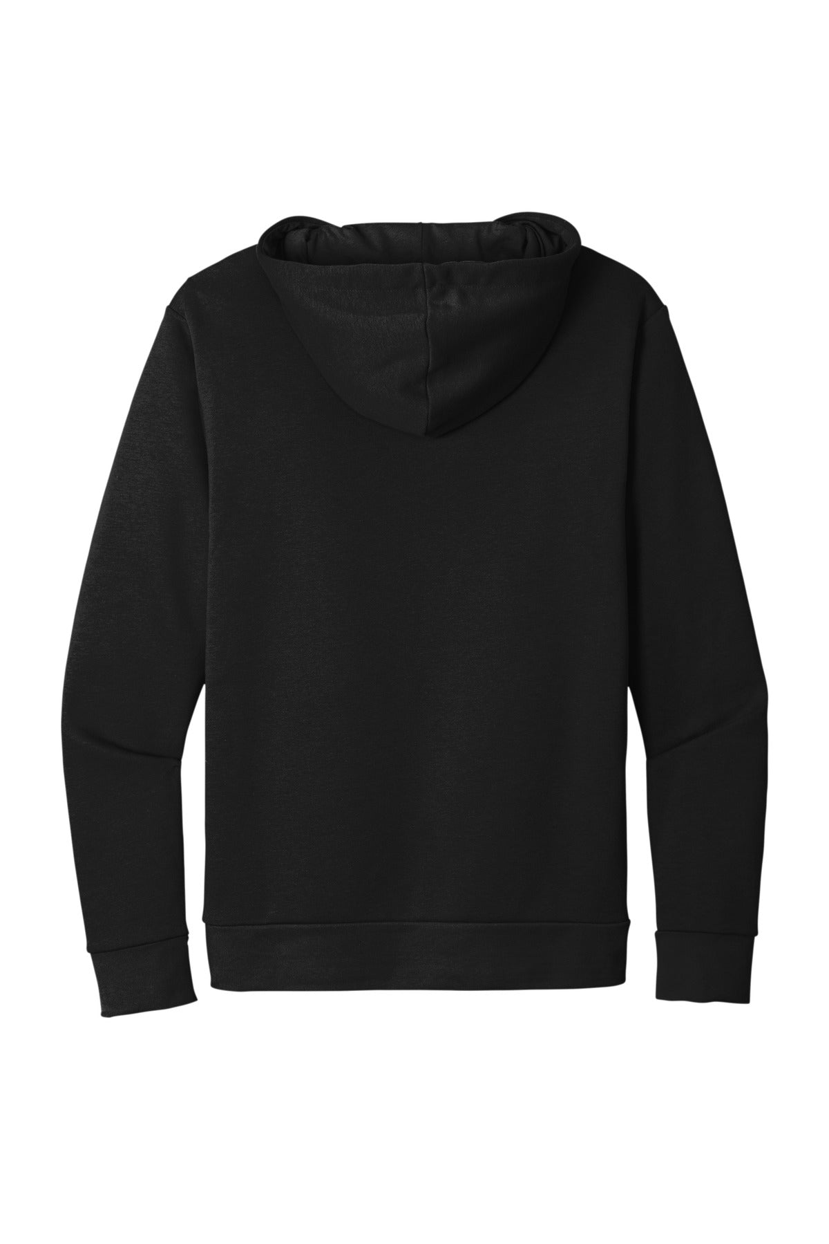 Rear View of Black Next Level Apparel Adult Santa Barbara Pullover Hoodie. NL9303