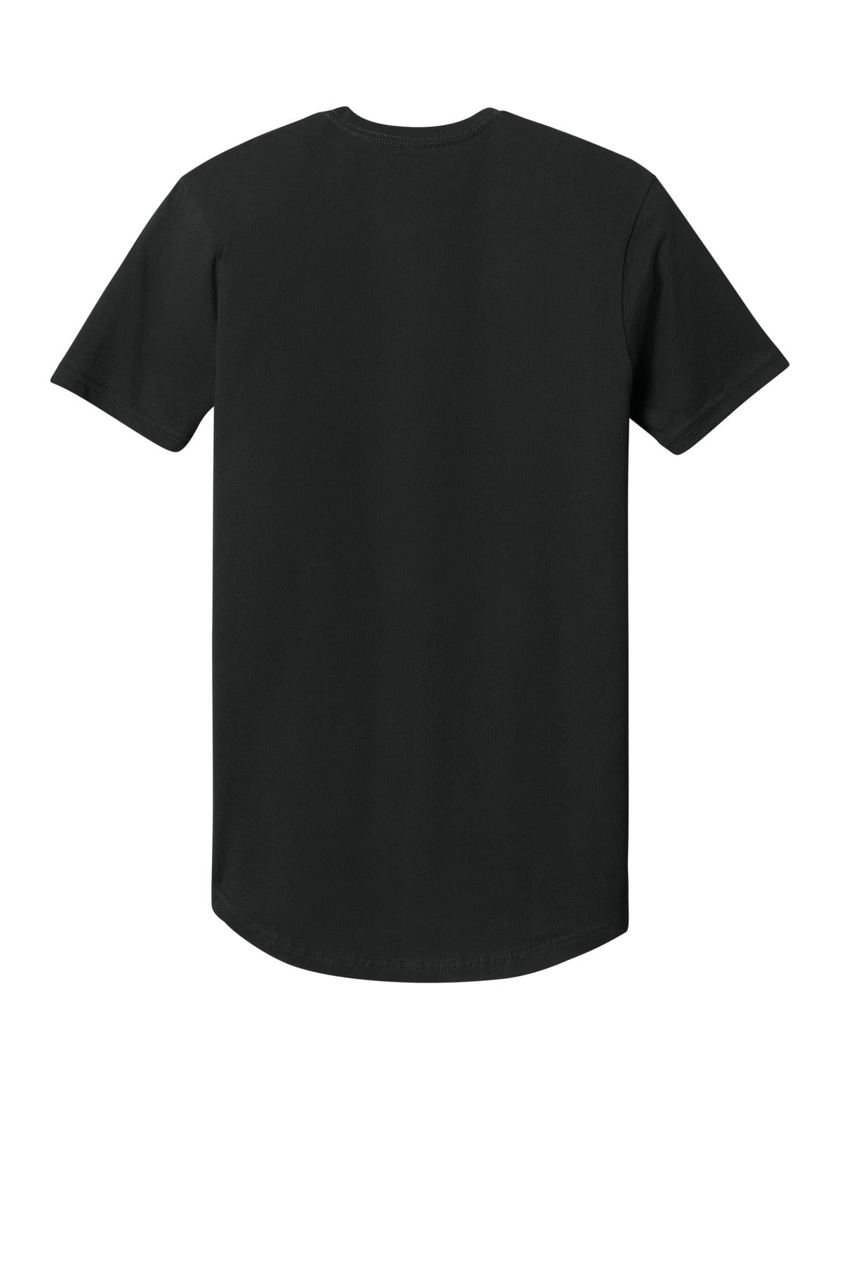 Rear View of Black Next Level Apparel Cotton Long Body Tee NL3602