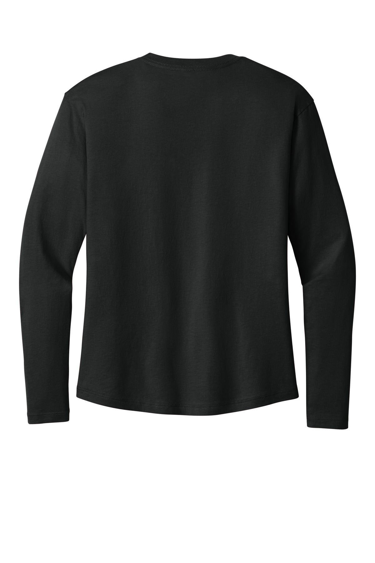 Rear View of Black Next Level Apparel Women's Cotton Relaxed Long Sleeve Tee NL3911