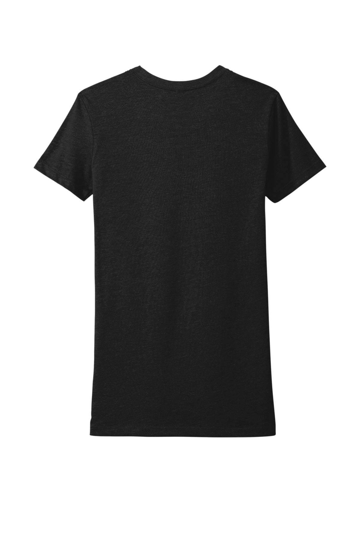 Rear View of Black Next Level Apparel Women's CVC Tee. NL6610