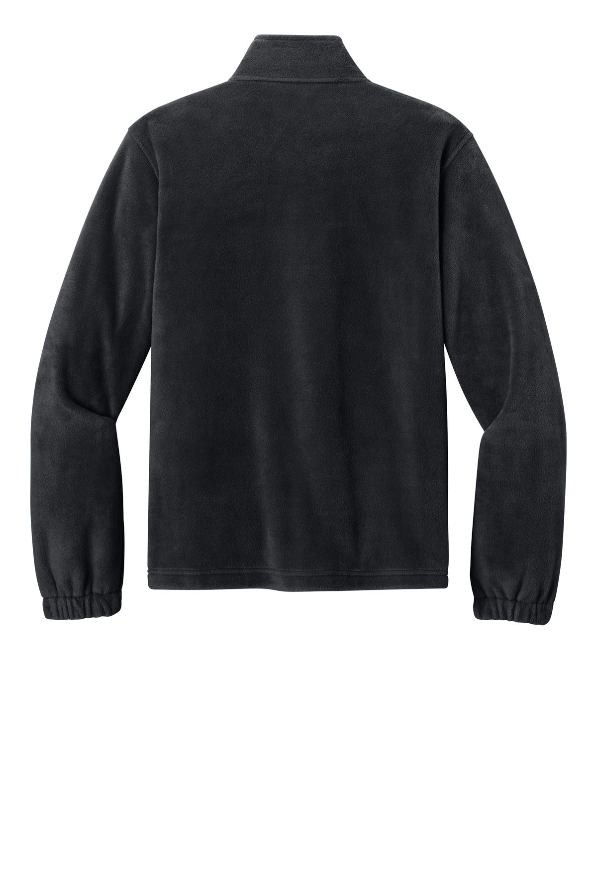 Rear View of Black Port Authority Plush Fleece Full-Zip Jacket F190