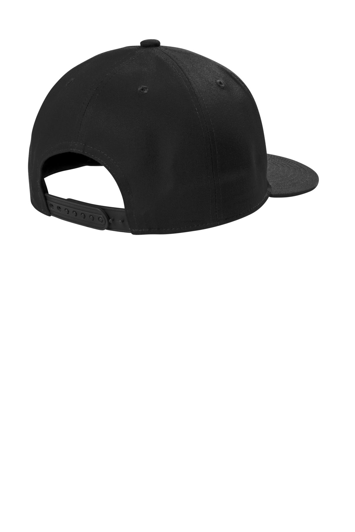 Rear View of Black Port Authority Snapback Flat Bill Cap C406