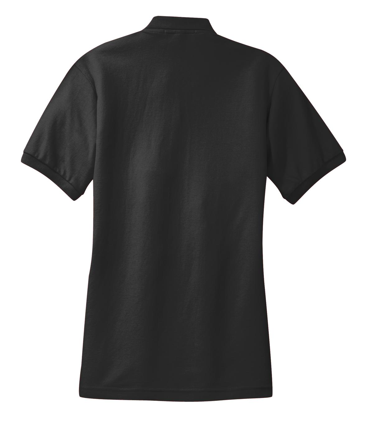 Rear View of Black Port Authority Women's Silk Touch Polo. L500