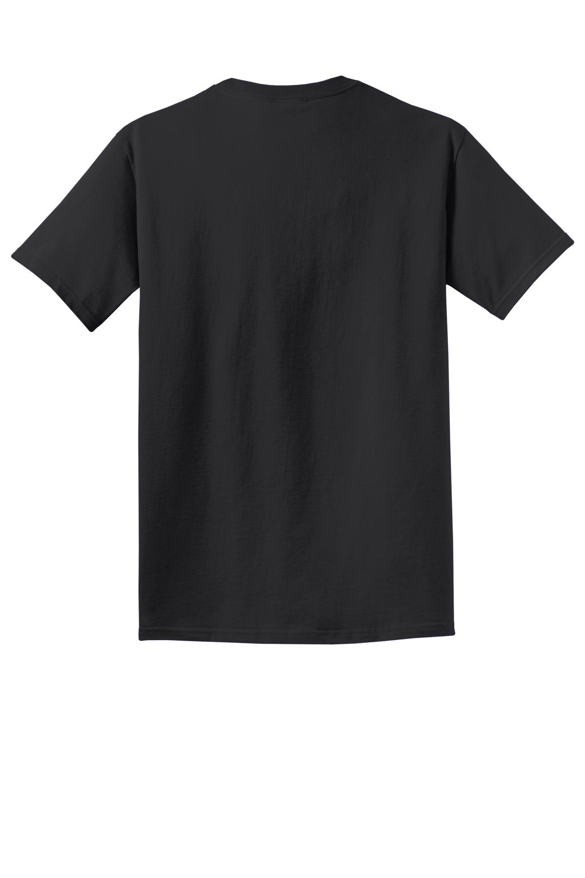 Rear View of Black Port & Co Beach Wash Garment-Dyed Tee. PC099