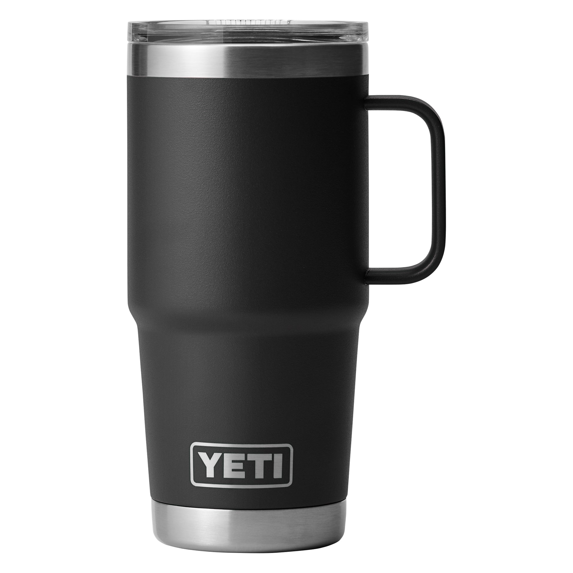 Rear View of Black Rambler® 20 oz Travel Mug plain