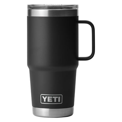 Rear View of Black Rambler® 20 oz Travel Mug plain