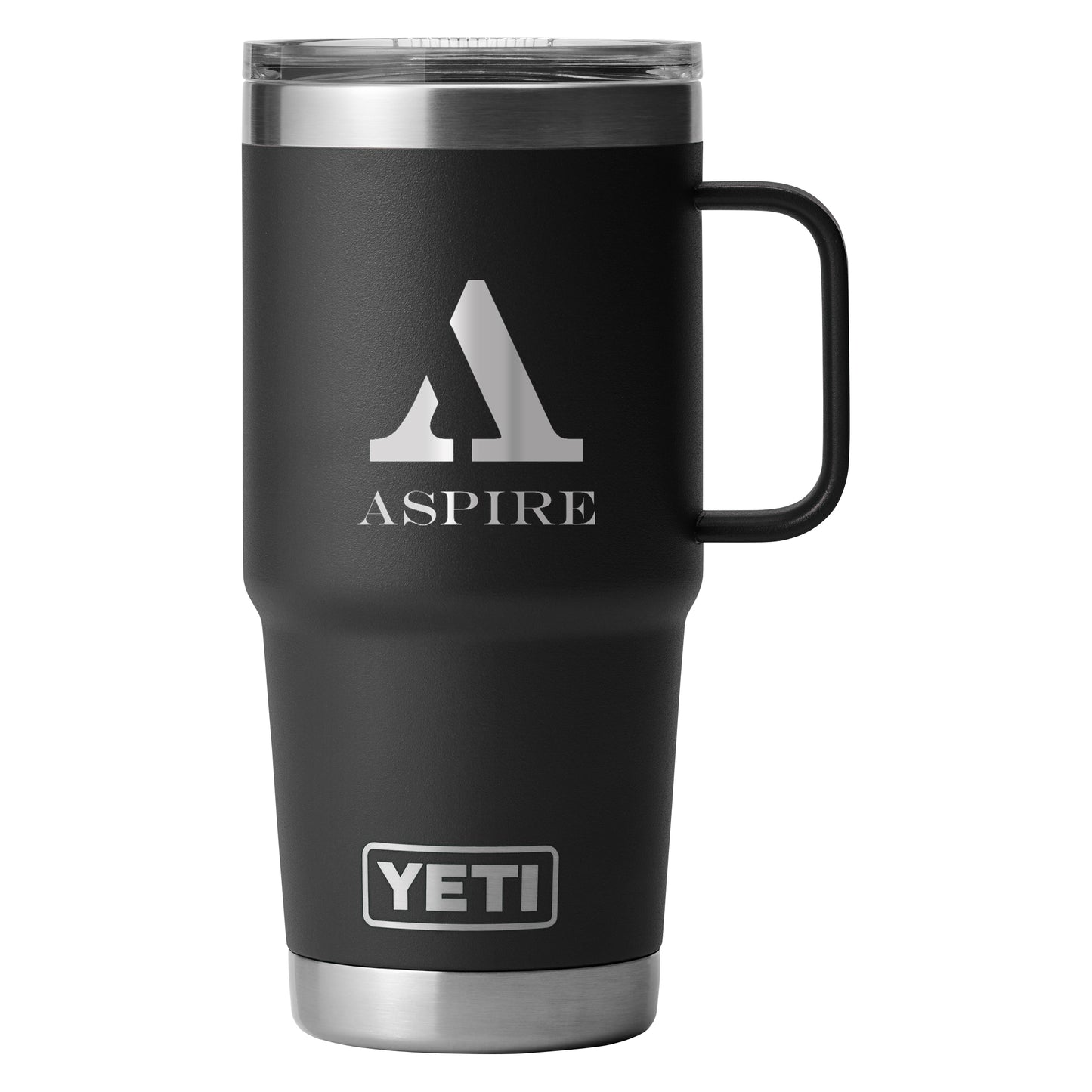 Rear View of Black Rambler® 20 oz Travel Mug