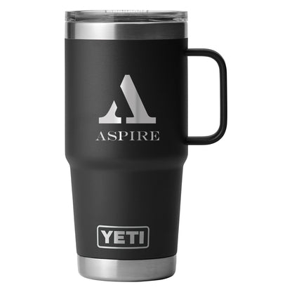 Rear View of Black Rambler® 20 oz Travel Mug