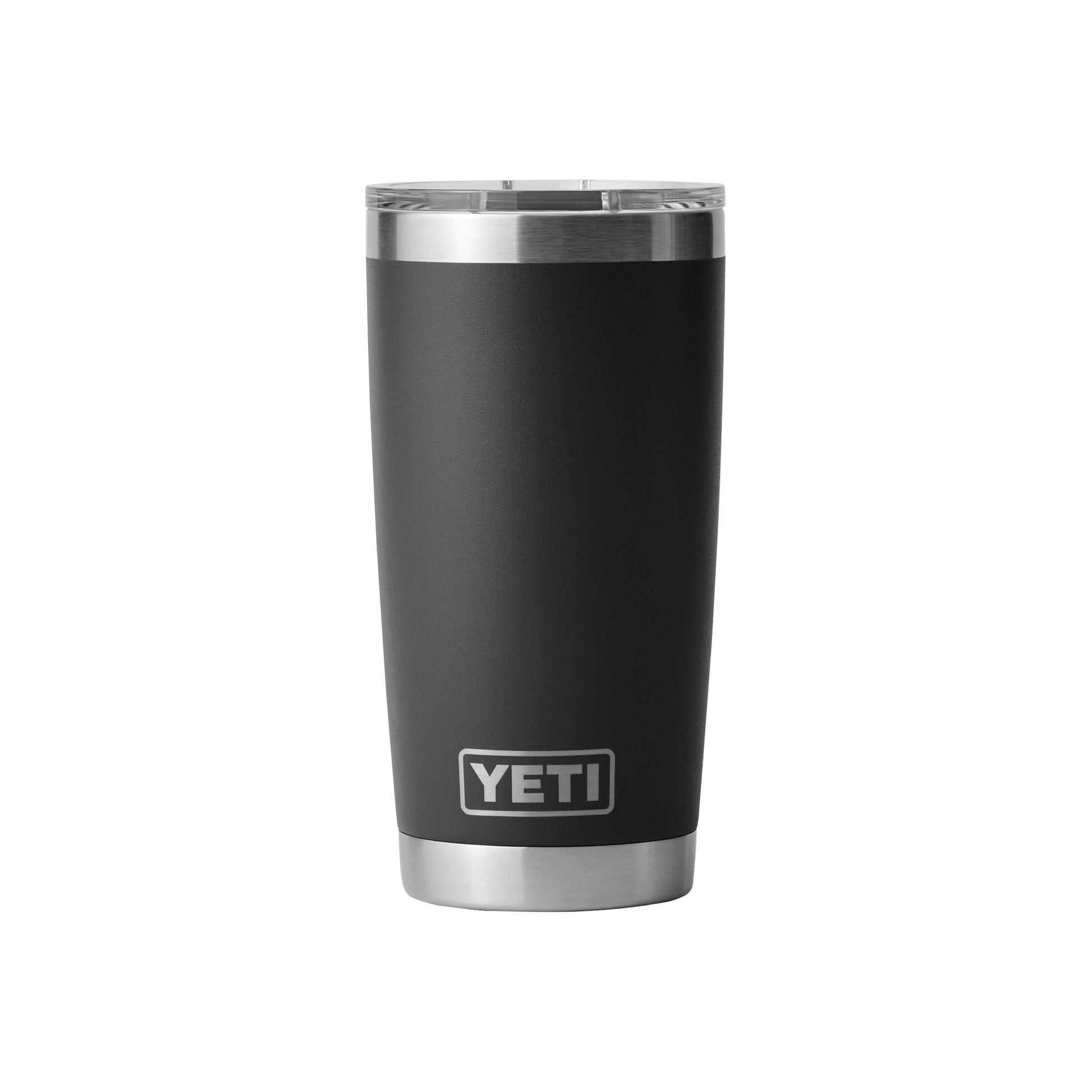 Rear View of Black Rambler® 20 oz Tumbler MagSlider™ Lid plain