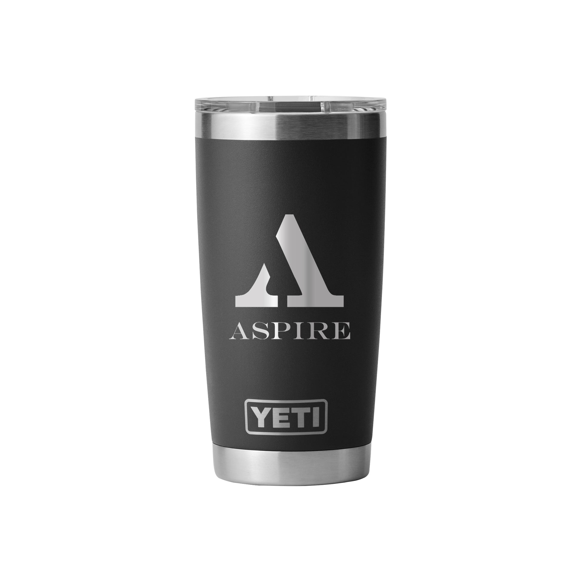 Rear View of Black Rambler® 20 oz Tumbler MagSlider™ Lid