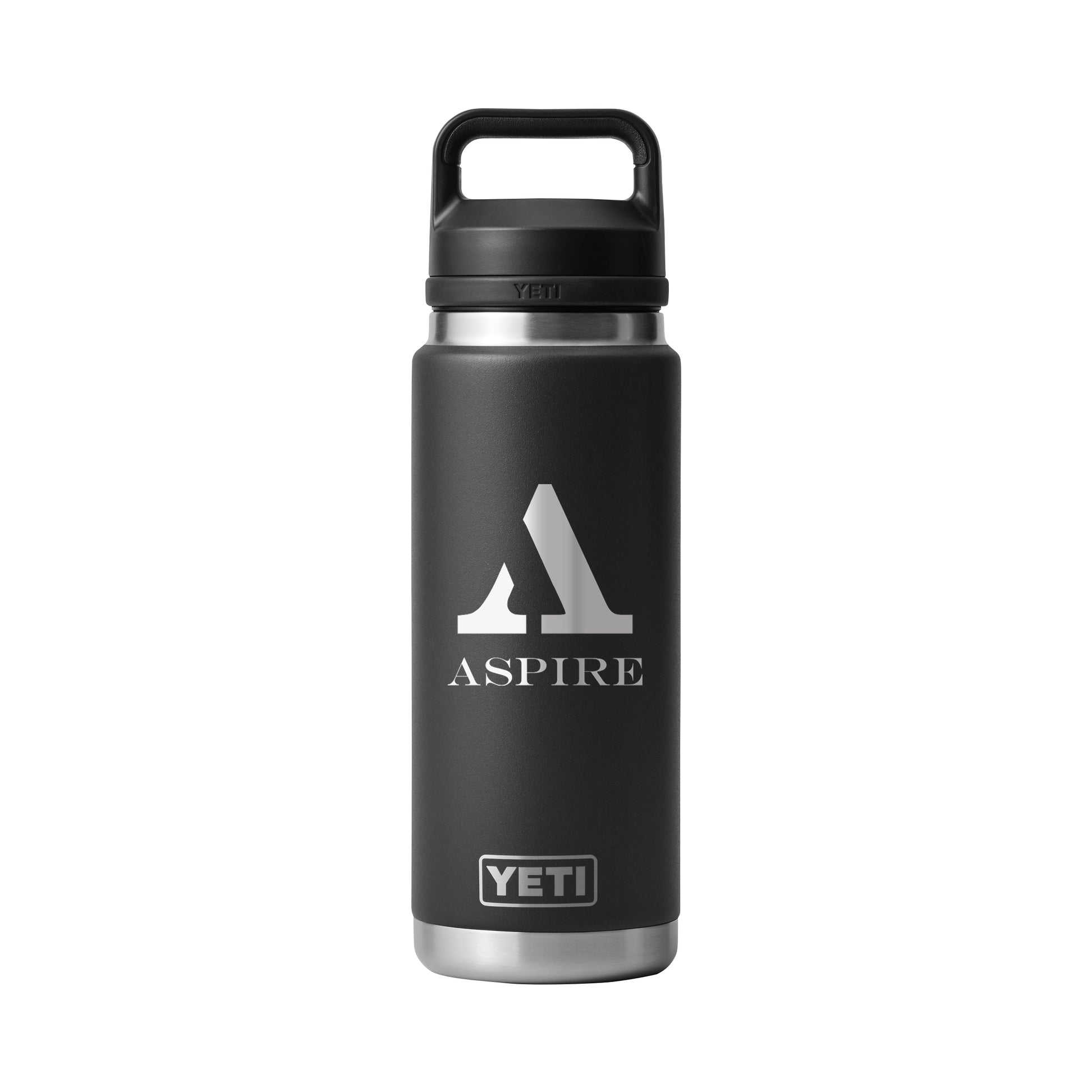 Rear View of Black Rambler® 26 oz Water Bottle with Chug Cap