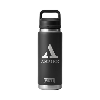 Rear View of Black Rambler® 26 oz Water Bottle with Chug Cap