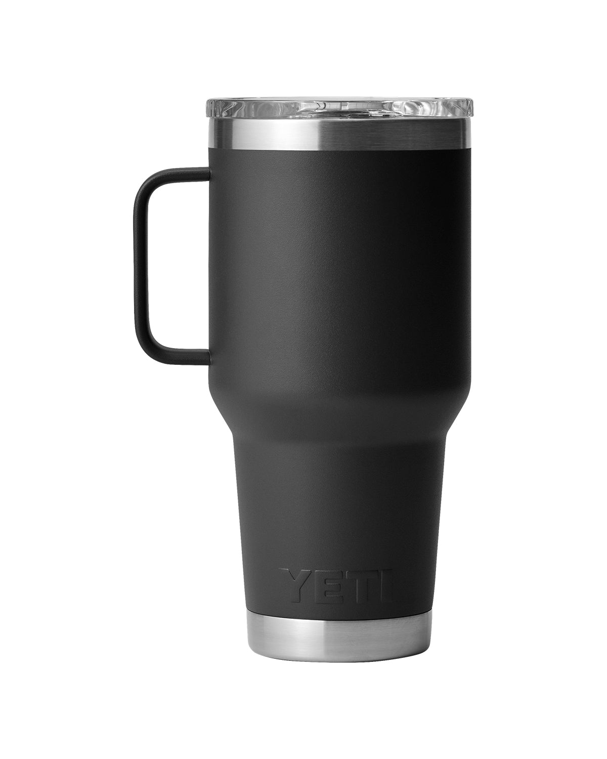 Rear View of Black Rambler® 30 oz Travel Mug with StrongHold™ Lid plain